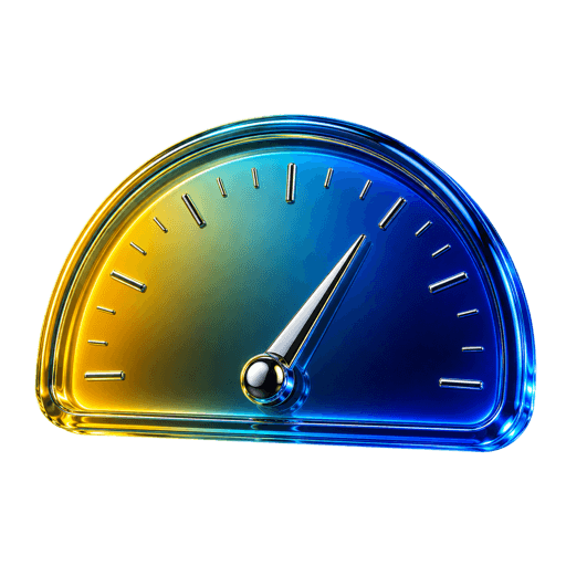 High speed speedometer 3D icon