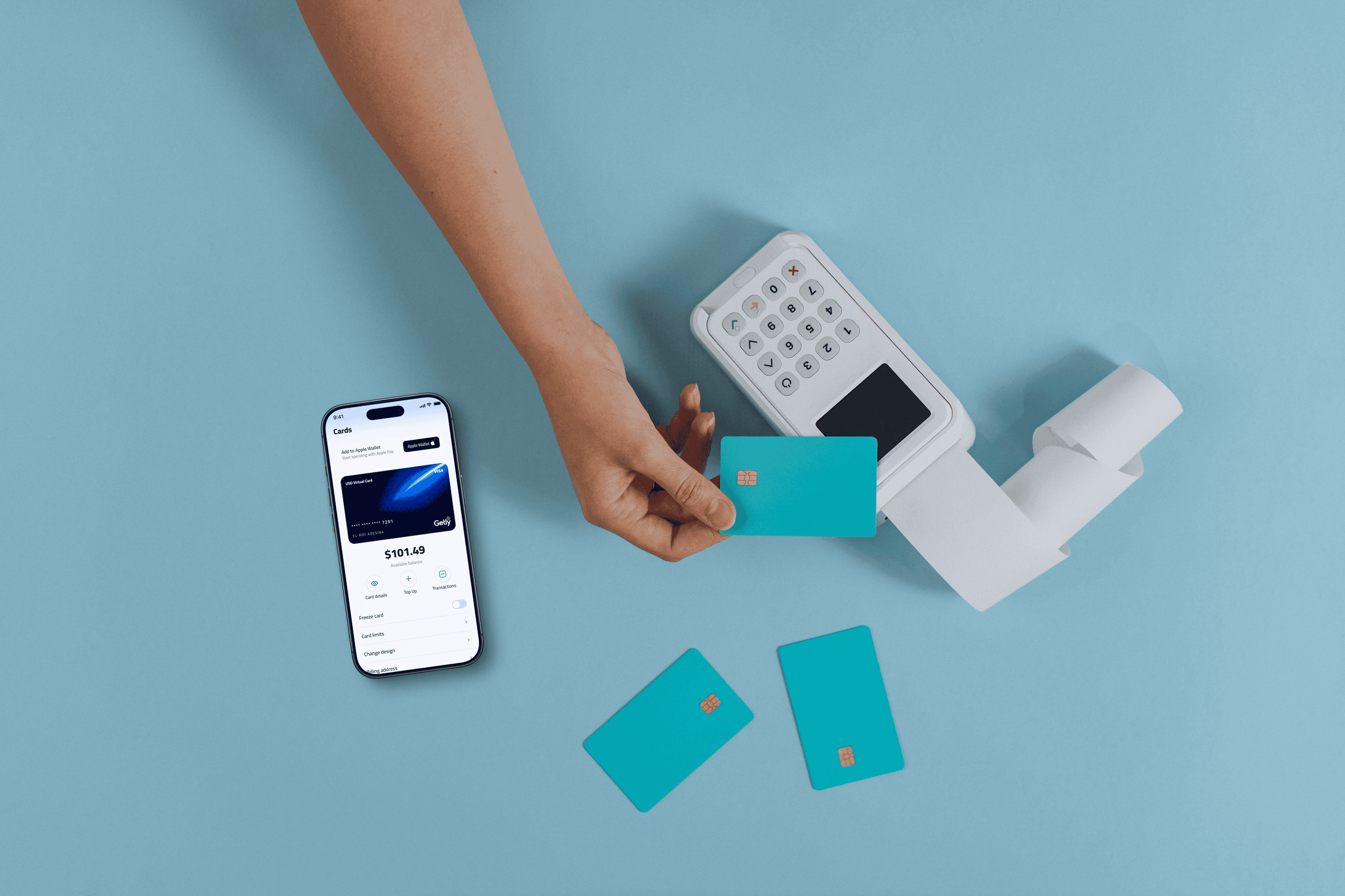 Pay with any Visa or Mastercard